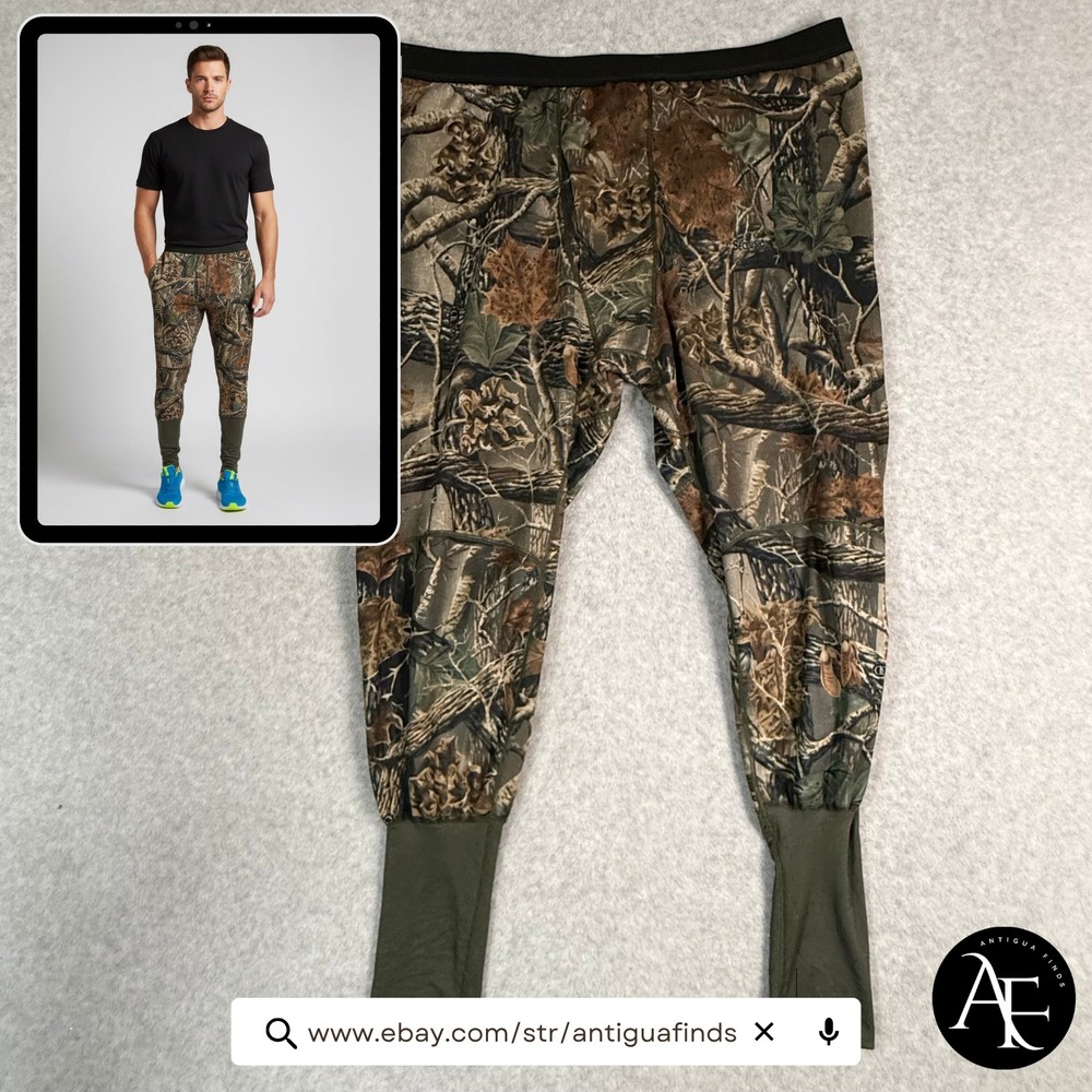 Cabelas Seclusion 3D Camo Thermal Base Layer Pants Mens XL Hunting Leggings